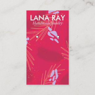 Modern Tropical Botanical Earring Display Business Card
