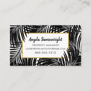 Modern Tropical Chic Luxurious Palm Leaf Pattern Business Card