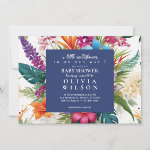 Modern Tropical Colourful wildflower baby shower Invitation