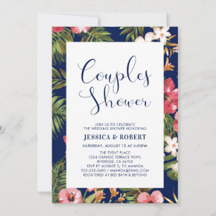 Modern Tropical Couples Wedding Shower Invitation