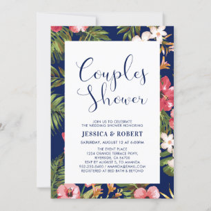 Modern Tropical Couples Wedding Shower Invitation