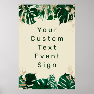Modern Tropical Custom Text Large Wedding Sign