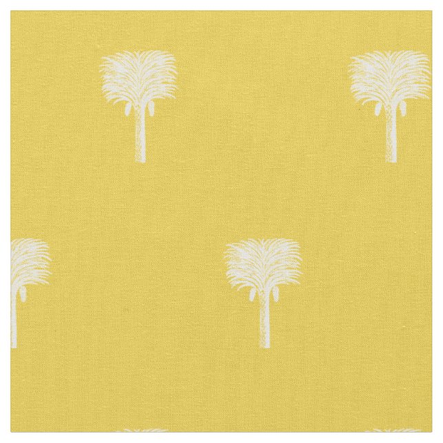 Modern Tropical Date Palm Yellow  Fabric (Close Up)