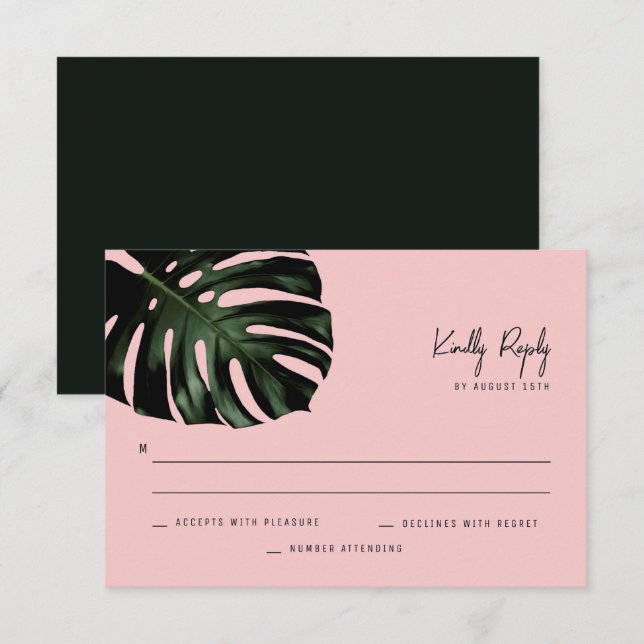Modern Tropical Destination Wedding RSVP Cards (Front/Back)