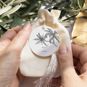  Modern Tropical Elegant Minimalist Wedding Favour Tags