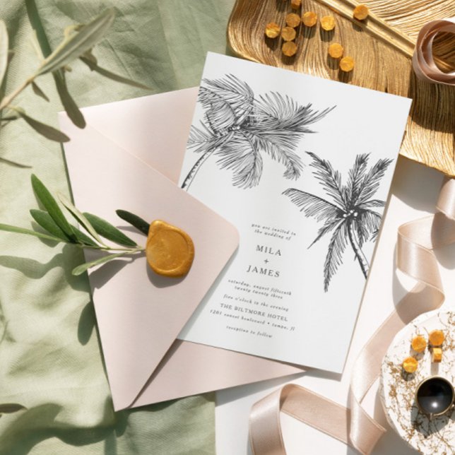  Modern Tropical Elegant Minimalist Wedding Invitation (Modern, minimalistic and elegant)
