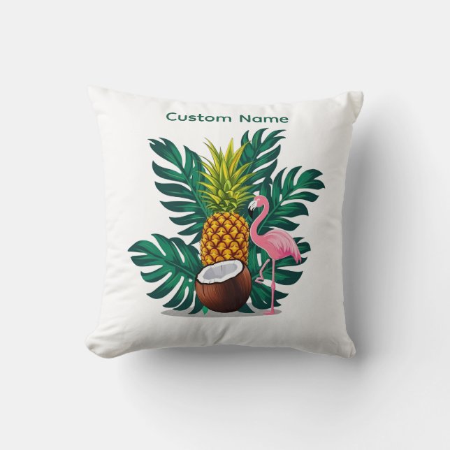 Modern Tropical Flamingo - Throw Pillows (Front)
