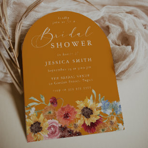 Modern Tropical Floral Arch Bridal Shower  Invitation