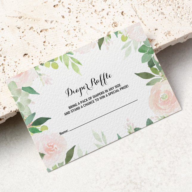 Modern Tropical Floral Diaper Raffle Enclosure Card (Creator Uploaded)