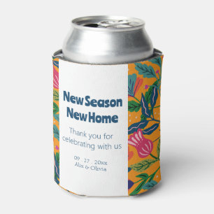 Modern Tropical Floral Pattern Can Cooler