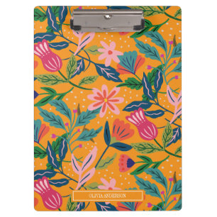 Modern Tropical Floral Pattern Clipboard