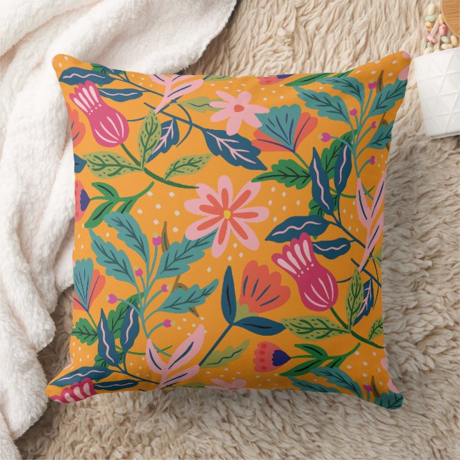 Modern Tropical Floral Pattern Cushion (Blanket)