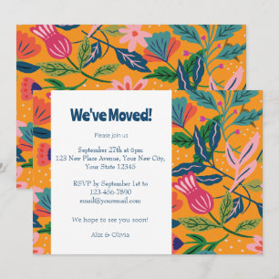 Modern Tropical Floral Pattern Invitation