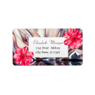 Modern Tropical ,Hibiscus Abstract Label