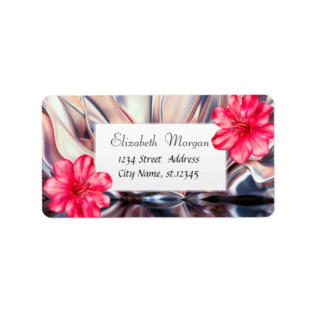 Modern Tropical ,Hibiscus Abstract Label (Front)
