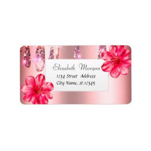 Modern Tropical ,Hibiscus,Drips Label