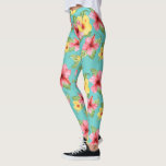 Modern Tropical Hibiscus Floral Girly Chic Pattern Leggings<br><div class="desc">This modern design features a colourful tropical hibiscus floral pattern #leggings #clothing #apparel #gifts #fitness #sports #fitnessapparel #fitnessclothing #fashion #fashionable #style #stylish #trendy #trending #floral #tropical</div>