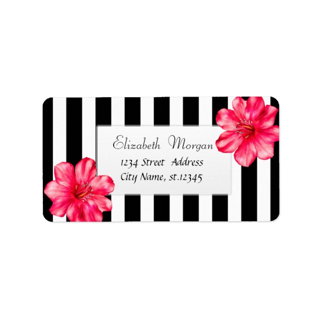 Modern Tropical ,Hibiskus Black Stripe Label (Front)