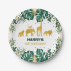 Modern Tropical Jungle Safari Wild One Birthday