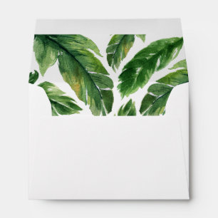 Modern tropical leaf botanical. envelope