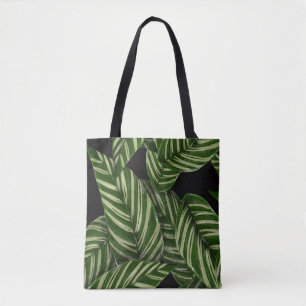 Modern Tropical Leaf Leaves Pattern Tote Bag