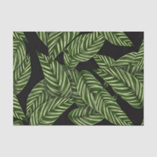 Modern Tropical Leaf Palm Plant Print Monogram  Tissue Paper