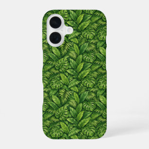 Modern Tropical Leaves Seamless Pattern iPhone 16 Case