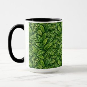 Modern Tropical Leaves Seamless Pattern Mug