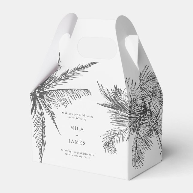  Modern Tropical Minimalist Custom Wedding  Favour Box (Front Side)