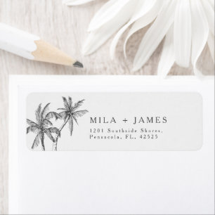 Modern Tropical Minimalist Wedding Return Address
