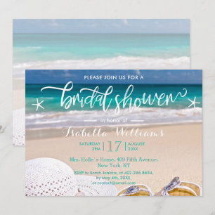 Modern Tropical Ocean Beach Bridal Shower Invitation