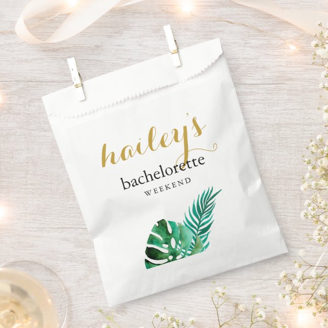 Modern Tropical Palm Bachelorette Weekend Favour Bags (Clipped)