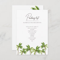 Modern Tropical Palm Bachelorette Weekend Packing