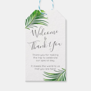 Modern Tropical Palm Greenery Beach Wedding Favour Gift Tags