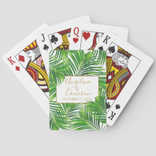 Modern Tropical Palm Greenery Playing Cards