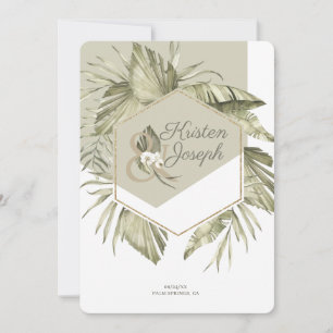 Modern Tropical Palm Leaf Frame Save The Date