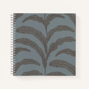 Modern Tropical Palm Leaf Pattern Charcoal Blush Notebook