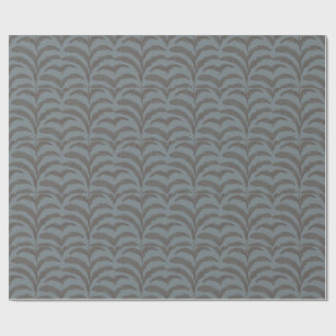 Modern Tropical Palm Leaf Pattern Charcoal Blush Wrapping Paper