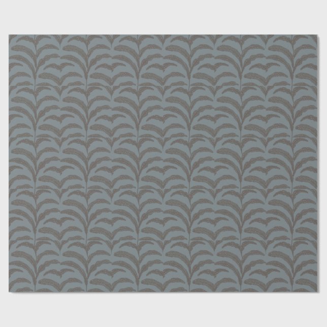 Modern Tropical Palm Leaf Pattern Charcoal Blush  Wrapping Paper (Flat)