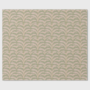 Modern Tropical Palm Leaf Pattern Sage Blush Wrapping Paper