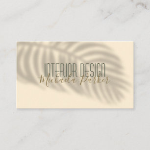 Modern Tropical Palm Leaf Shadow Business Card