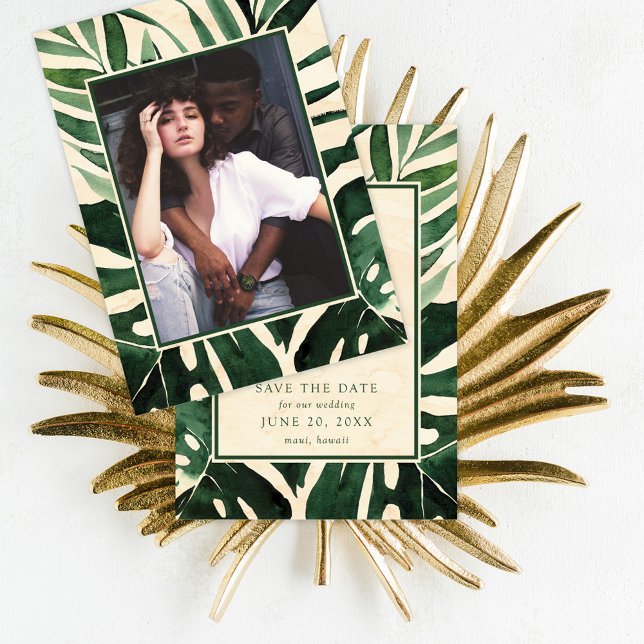 Modern Tropical Palm Photo Save The Date (Creator Uploaded)