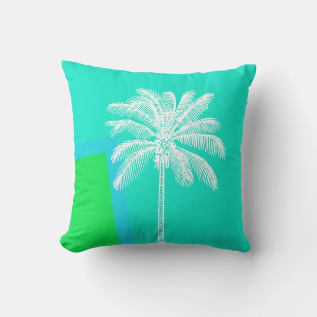 Modern Tropical Palm Pillow (Front)