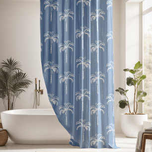 Modern Tropical Palm Tree Pattern Shower Curtain