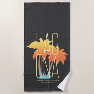 Modern Tropical Palm Tree Summer Beach Vacation Towel