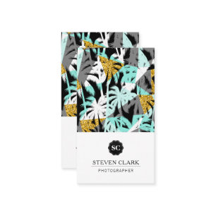 Modern Tropical Palm Trees Business Card