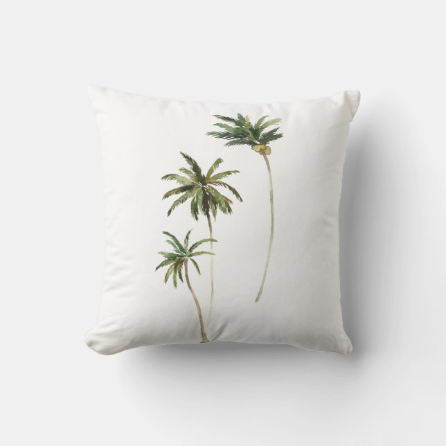 Modern Tropical Palm Trees Cushion (Front)