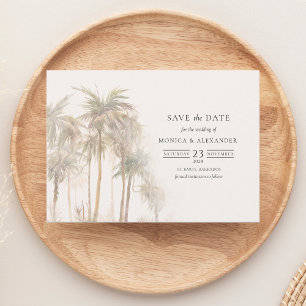Modern Tropical Palm Trees Save The Date