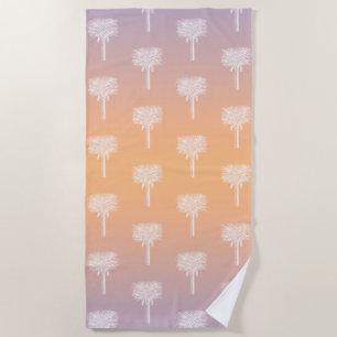 Modern Tropical Palm Trees Sunset Ombre Beach Towel