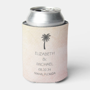 Modern Tropical Palm Trees Wedding Custom   Can Cooler